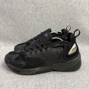 Nike Zoom 2k Men Shoe Size 8 Triple Black Low Top‎ Casual Chunky Comfort Sneaker